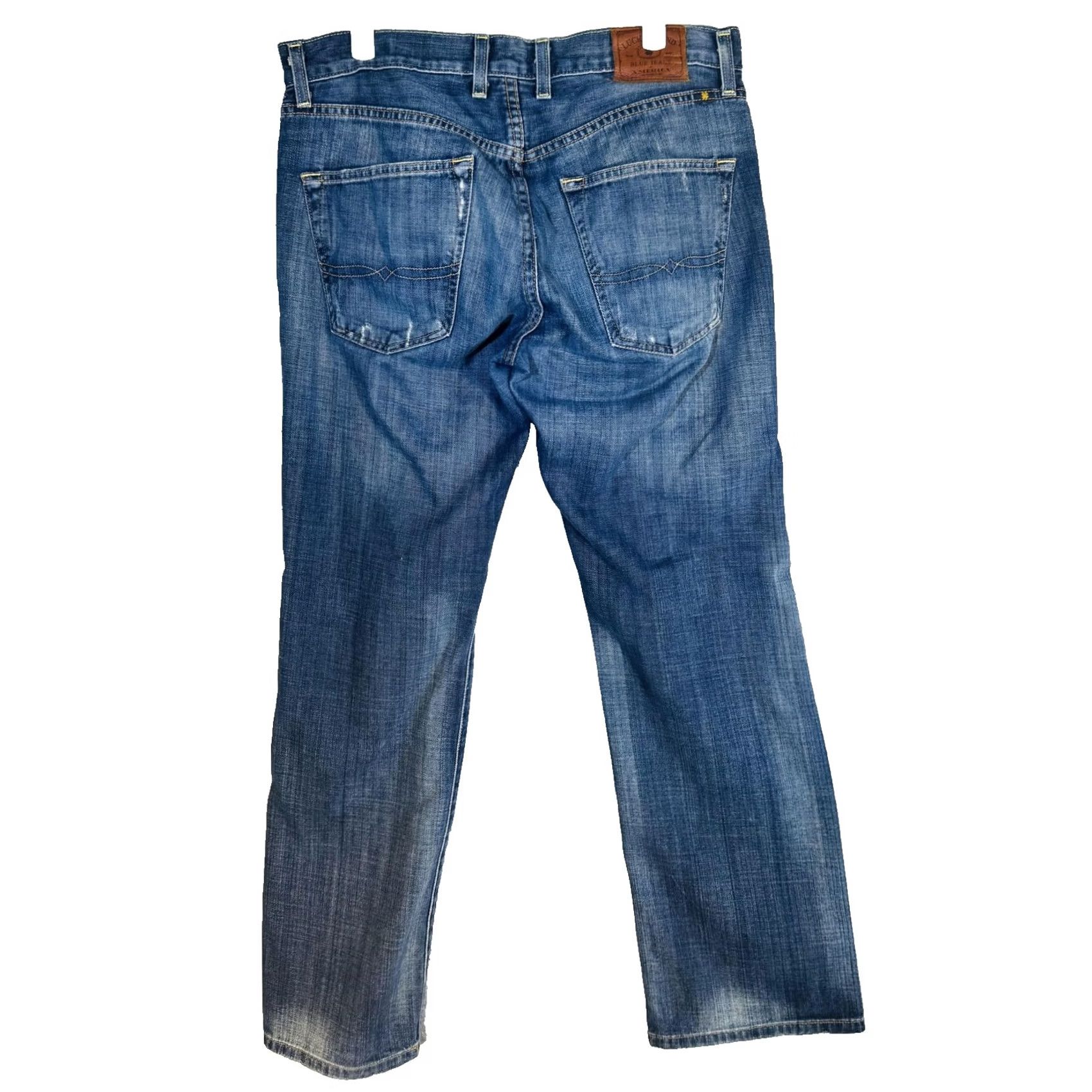 Lucky Brand Lucky Brand Jeans 221 Original Straight Jeans Mens 32x27 Blue Medium Wash Button Fly Regular Fit Logo Pockets Denim cotton 5-Pocket USA Vintage No Size US 32 / EU 48 - 6 Thumbnail