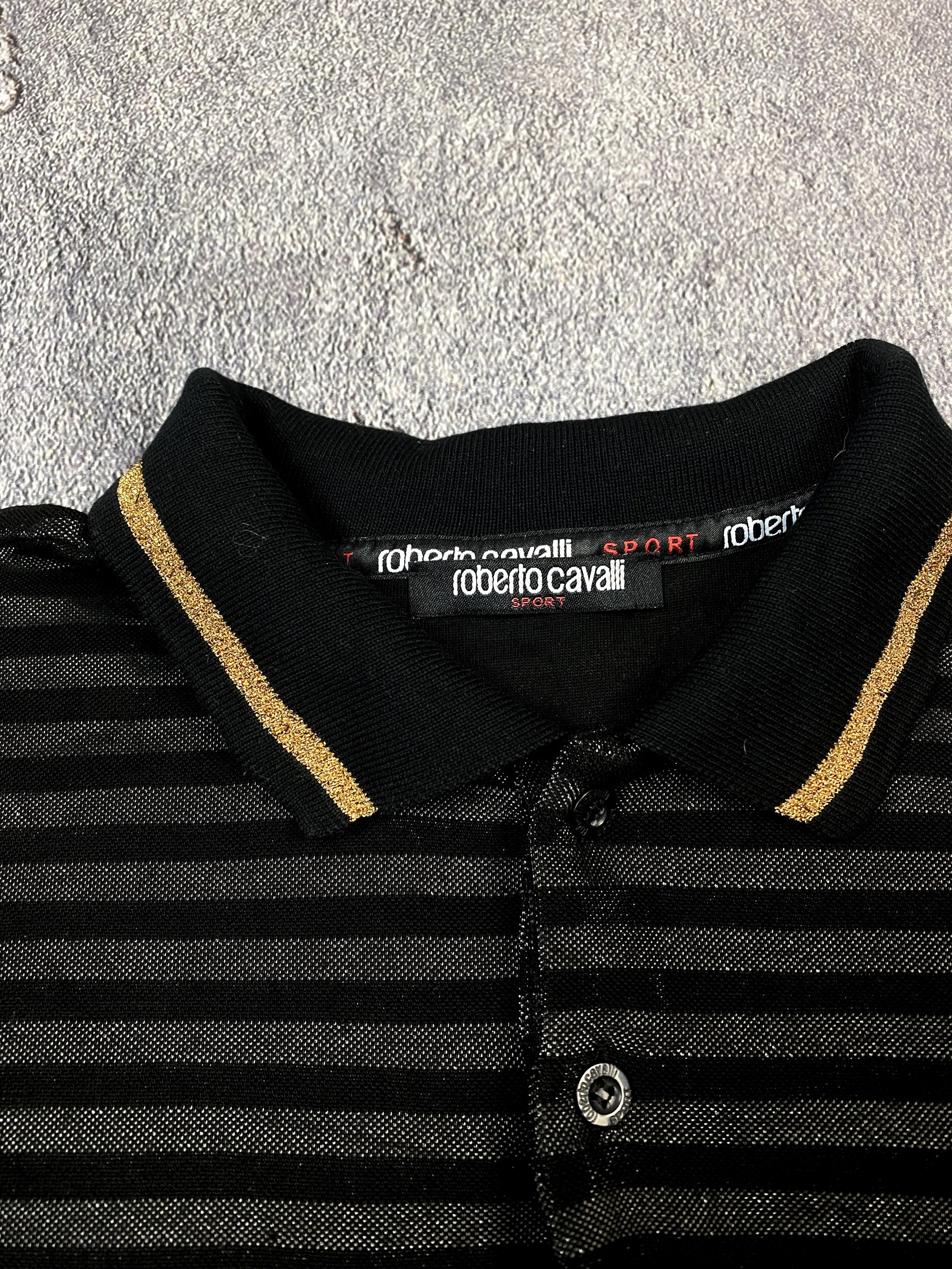Just Cavalli × Roberto Cavalli Roberto Cavalli Sport Ladies Stripe Black Polo Size XL / US 12-14 / IT 48-50 - 5 Thumbnail
