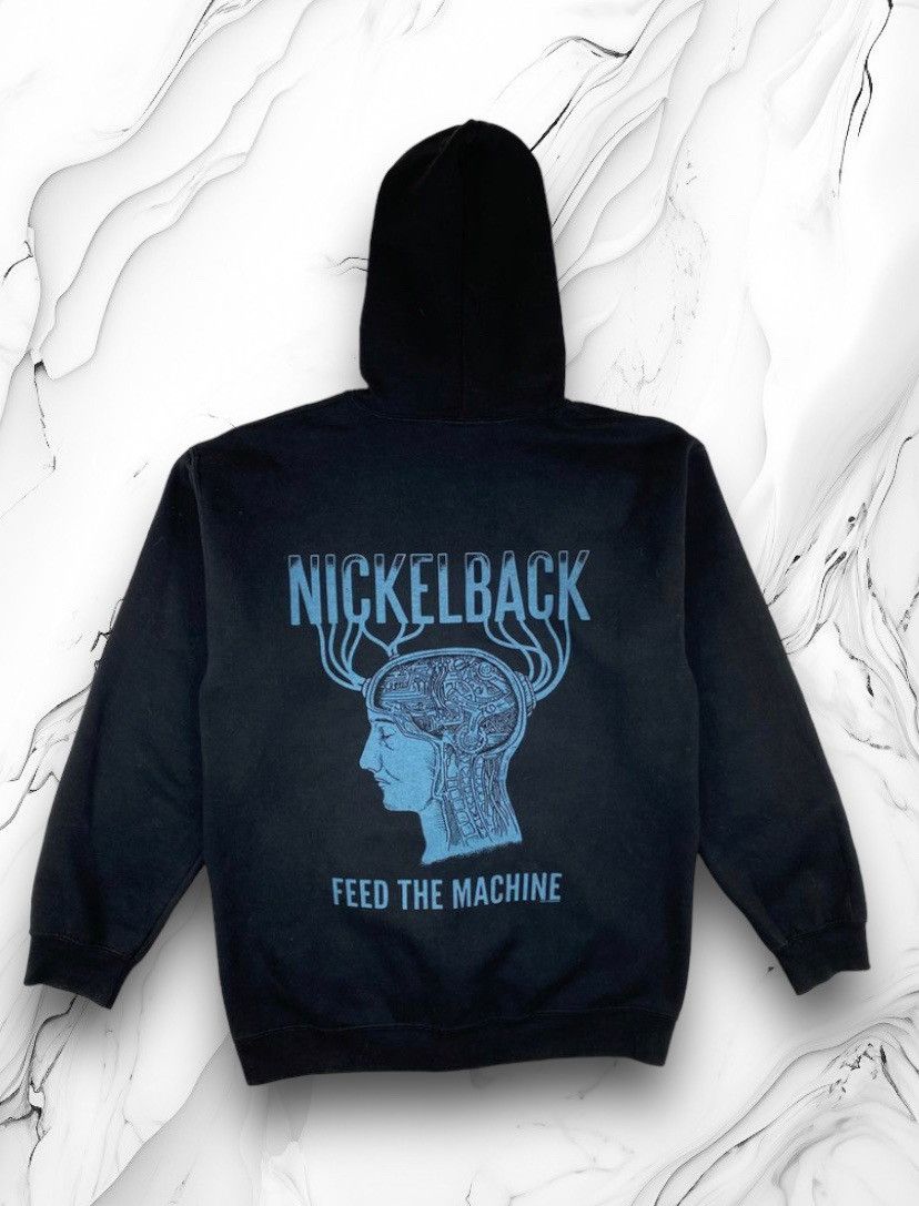 Band Tees Mens Vintage Nickelback Feed The Machine Hoodie Size M Size US M / EU 48-50 / 2 - 1 Thumbnail