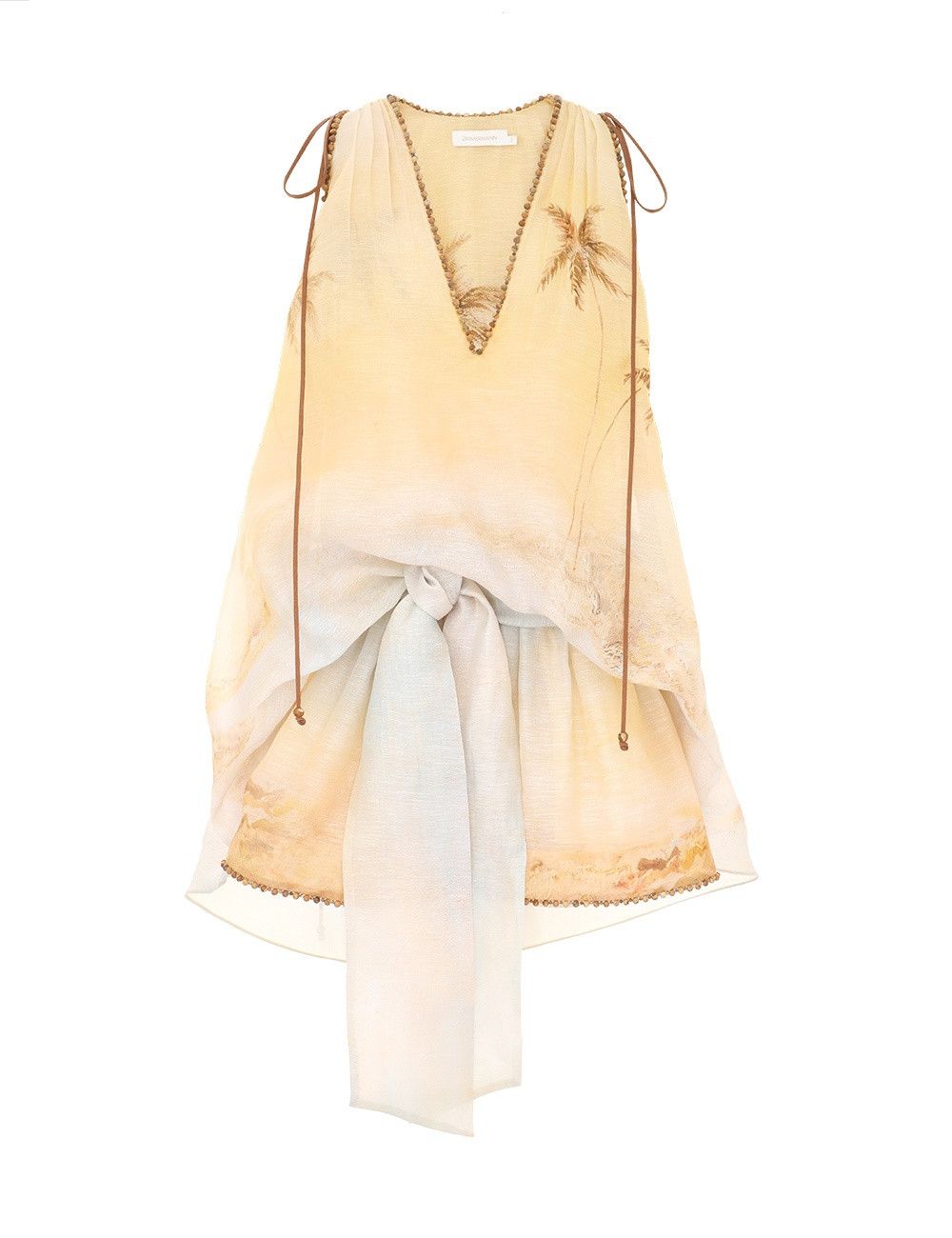 Zimmermann oc11z0525 Ottie Plunge Mini Dress in Multicolor | Grailed