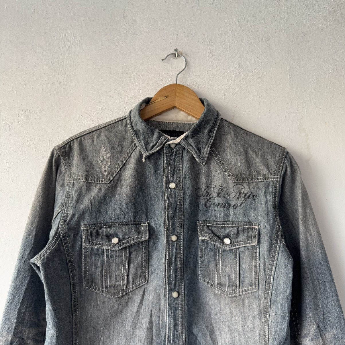 If Six Was Nine 2000s in the attic rockers heaven denim distressed shirt Size US M / EU 48-50 / 2 - 5 Thumbnail