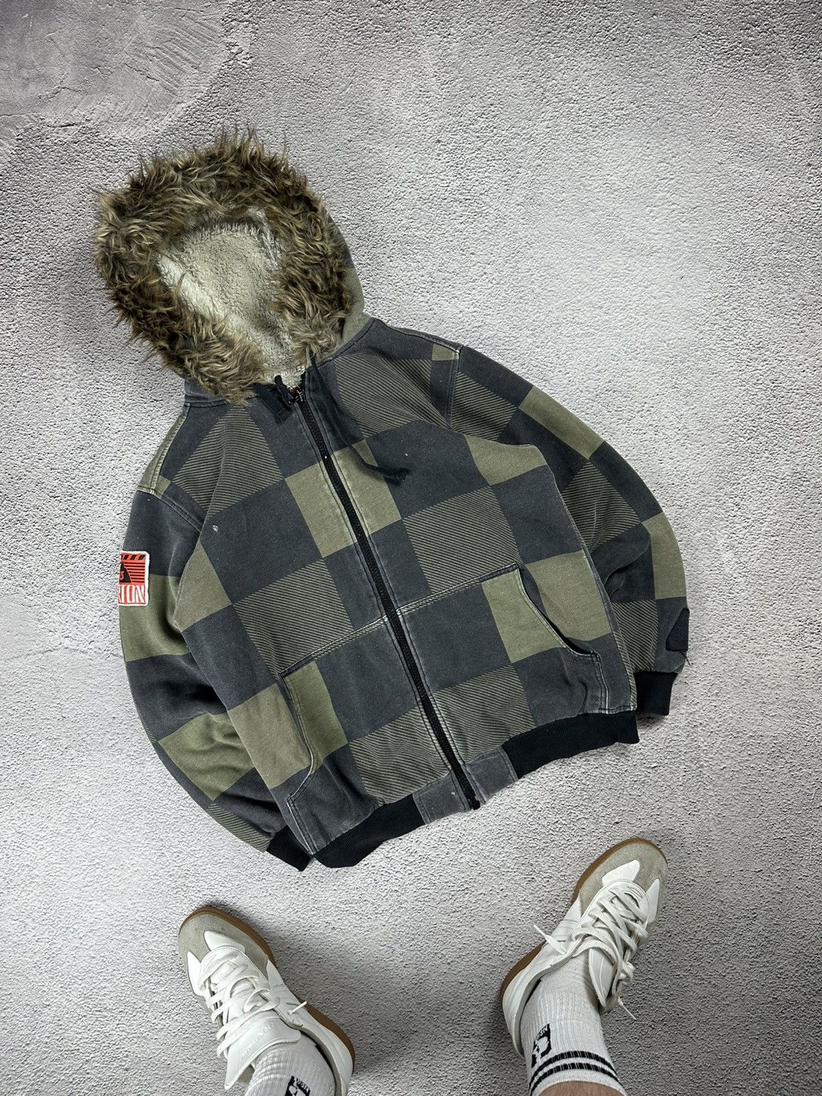 Other VTG Fur Fuzzy Faux Bomber Jacket Japan Y2K Hype Style Size US M / EU 48-50 / 2 - 5 Thumbnail