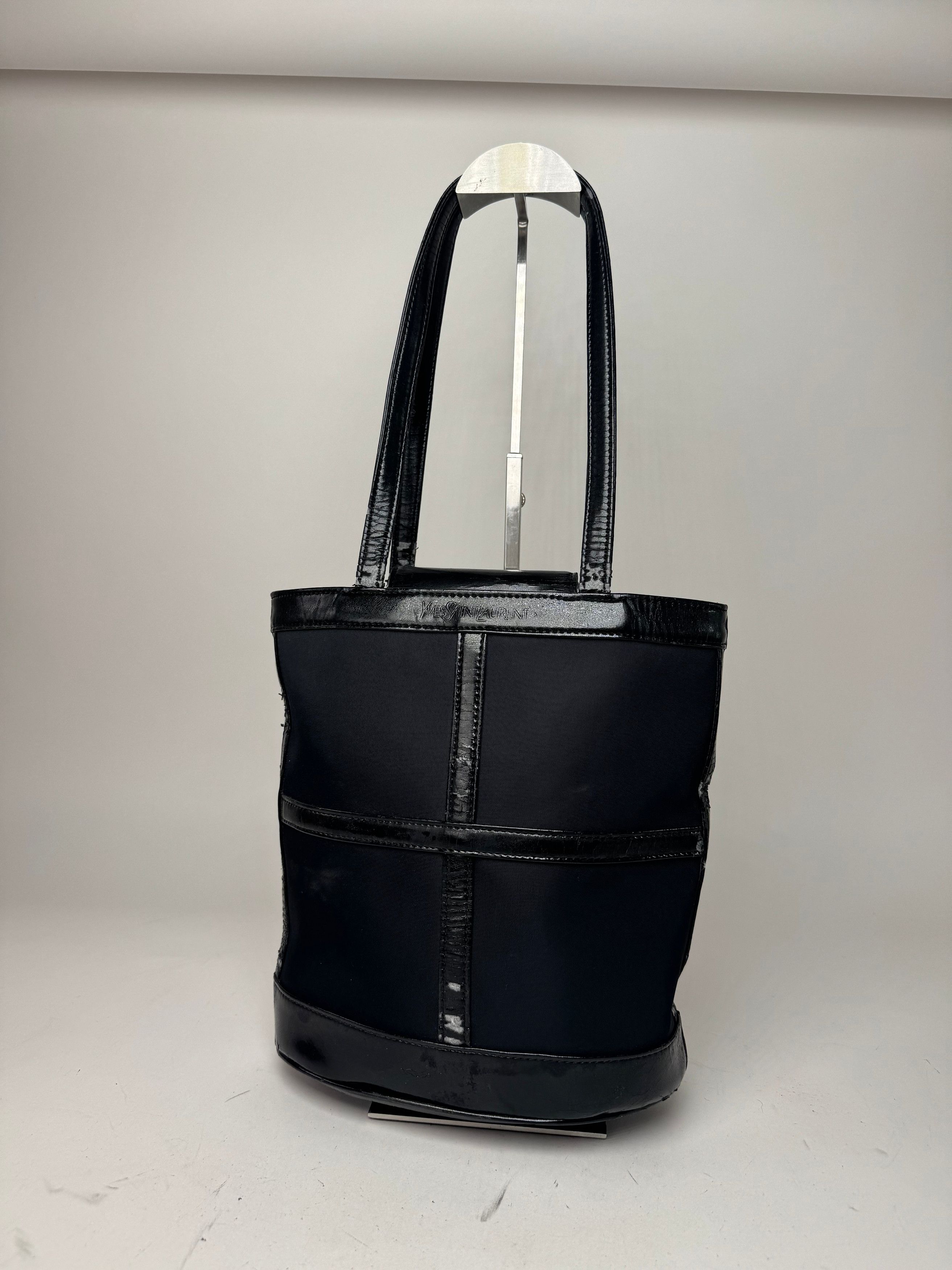 Other Vintage Yves Saint Laurent Bucket Canvas Patent Leather Bag Size ONE SIZE - 1 Thumbnail
