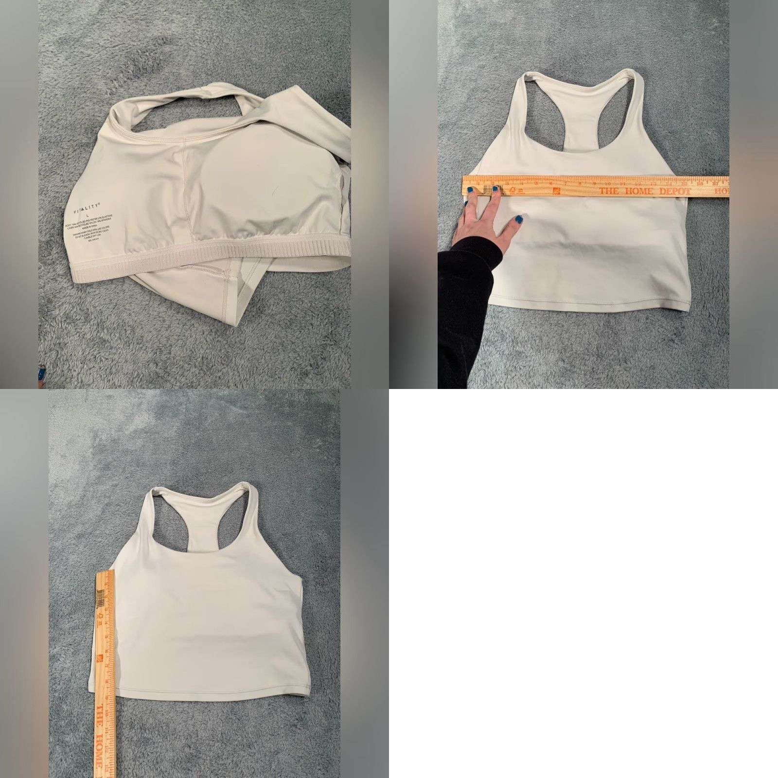 Vintage Vitality Cream Racerback Tank Top Sports Bra Built In Large L Women Shirt/Top Casual Size L / US 10 / IT 46 - 8 Thumbnail