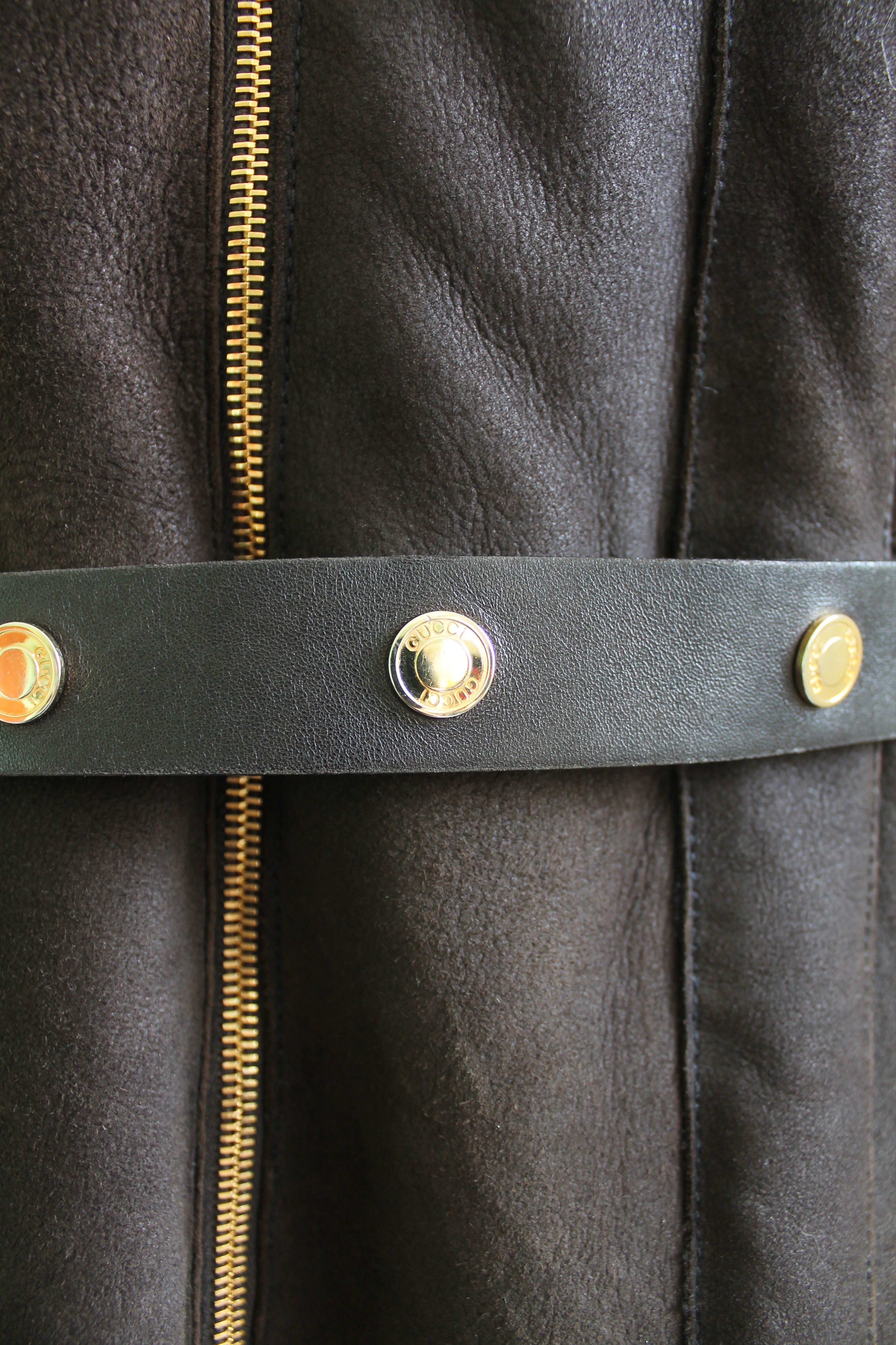 Gucci 90's GUCCI leather TOM FORD BELTED SHEARLING COAT brown Size M / US 6-8 / IT 42-44 - 7 Thumbnail