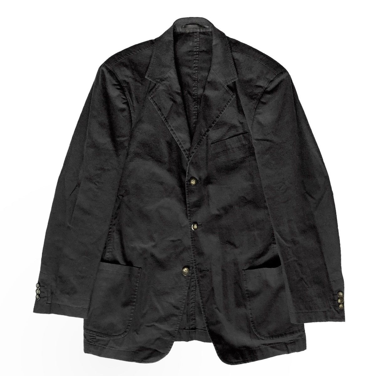 Balmain 🔵linen/cotton unlined fitted summer blazer black Size 50R - 1 Thumbnail