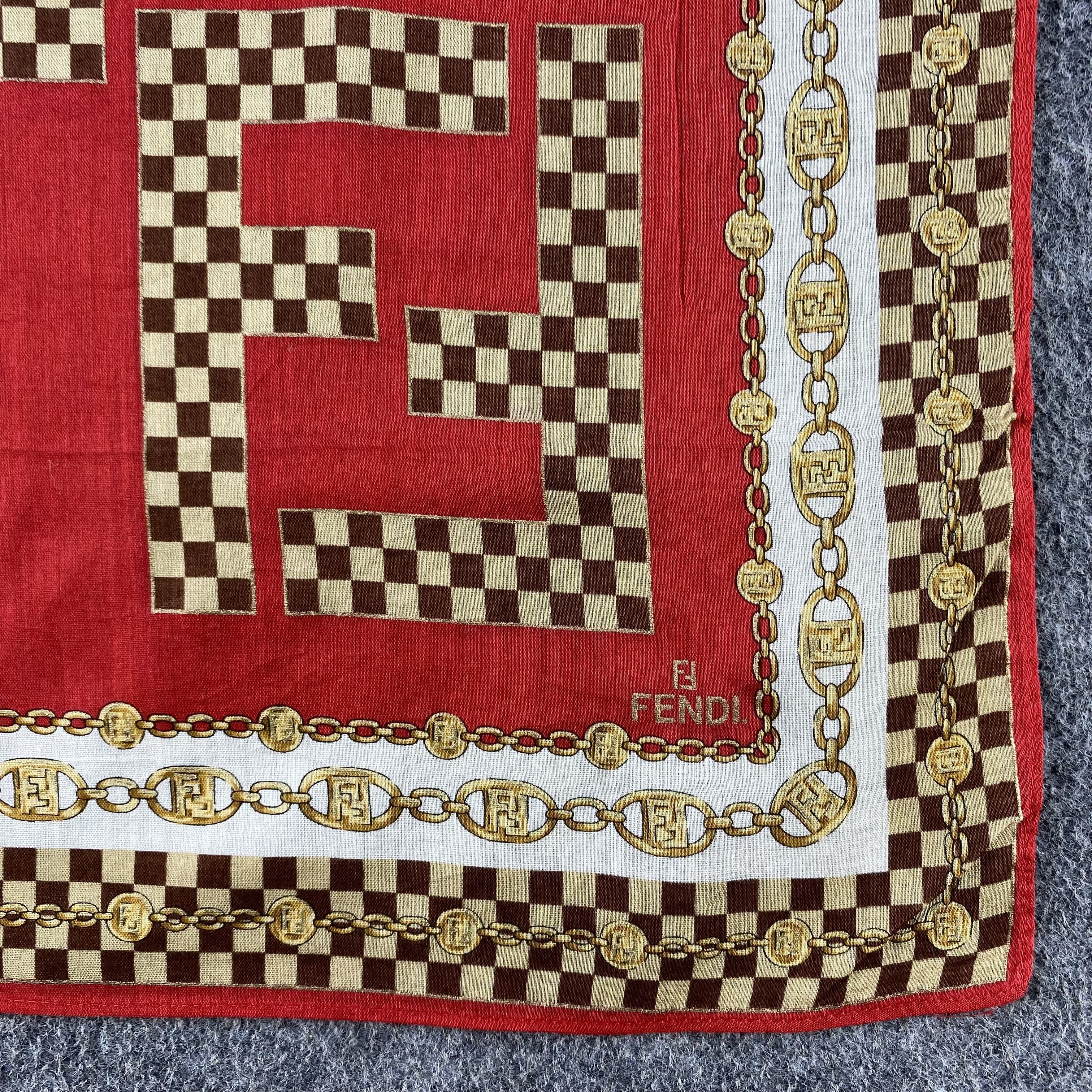 Vintage Fendi Handkerchief/Neckerchief/Bandana HC508 Size ONE SIZE - 3 Thumbnail