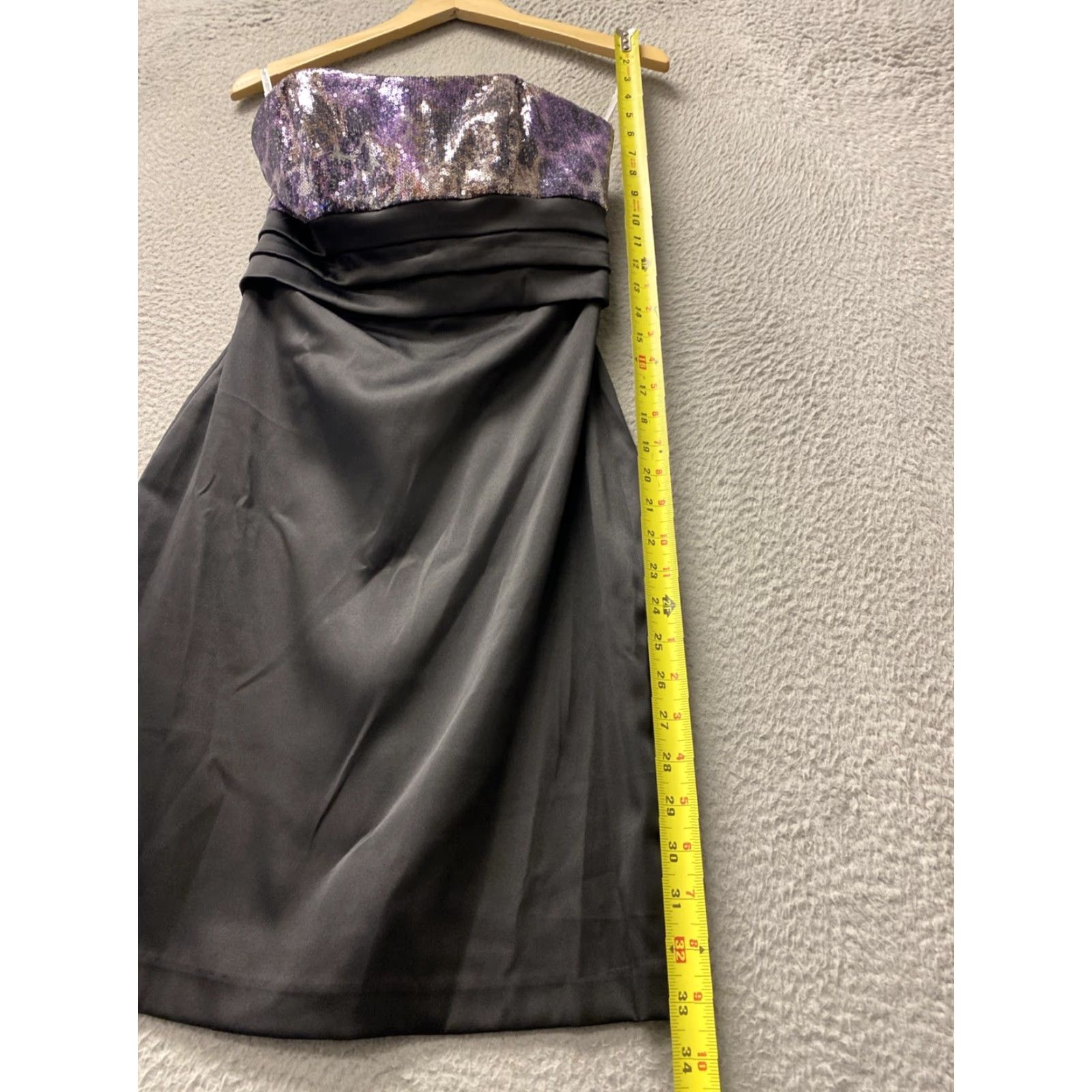 Vintage DAVID’S BRIDAL Strapless Formal Party Dress with Bow Size 0 Black Fit & Flare Sleeveless Women's Size XS / US 0-2 / IT 36-38 - 6 Thumbnail