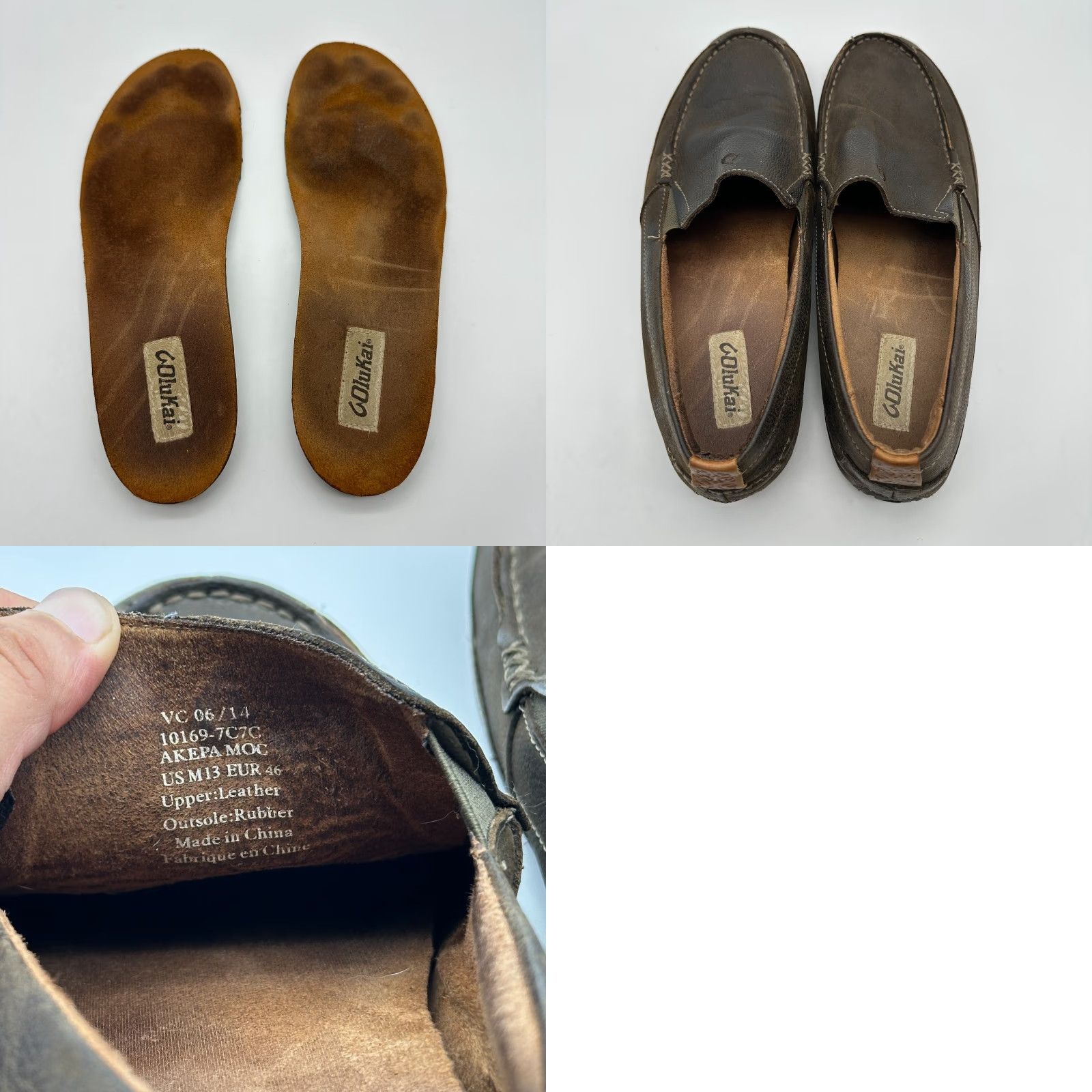 Olukai Olukai Akepa Moc Mens 13 M Brown Leather Casual Comfort Driving Loafers Size US 13 / EU 46 - 9 Thumbnail
