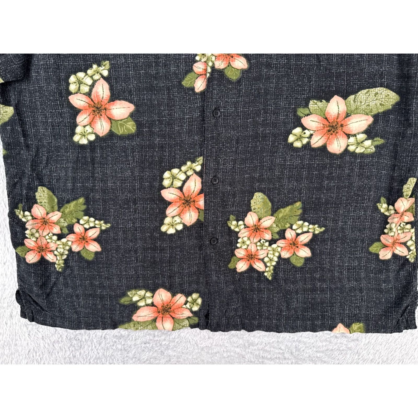 Pinko Puritan Shirt Men 100% Rayon Short Sleeve Button-Up Black Pink Floral Hawaiian XL Mens Size US XL / EU 56 / 4 - 5 Thumbnail