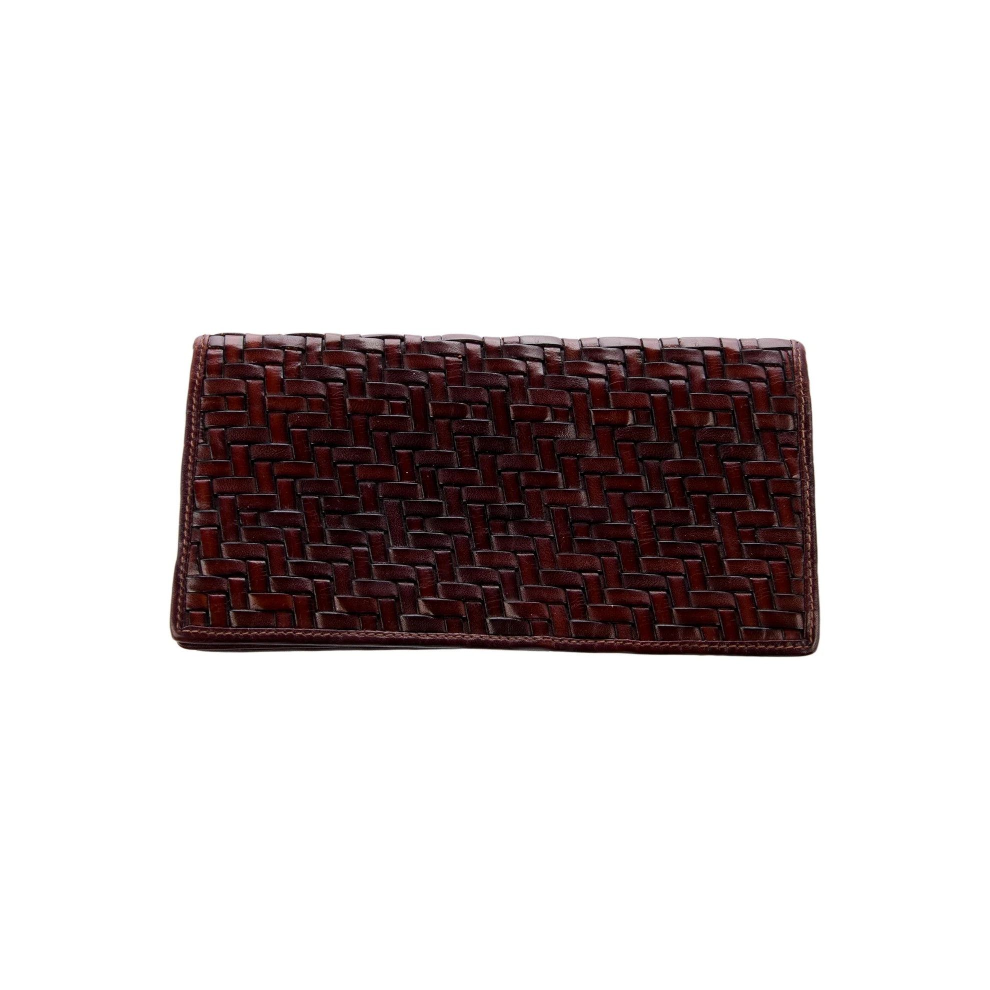 Bally Bally Continental Wallet Brown Leather Braided Accents 3 Poc Size ONE SIZE - 1 Thumbnail
