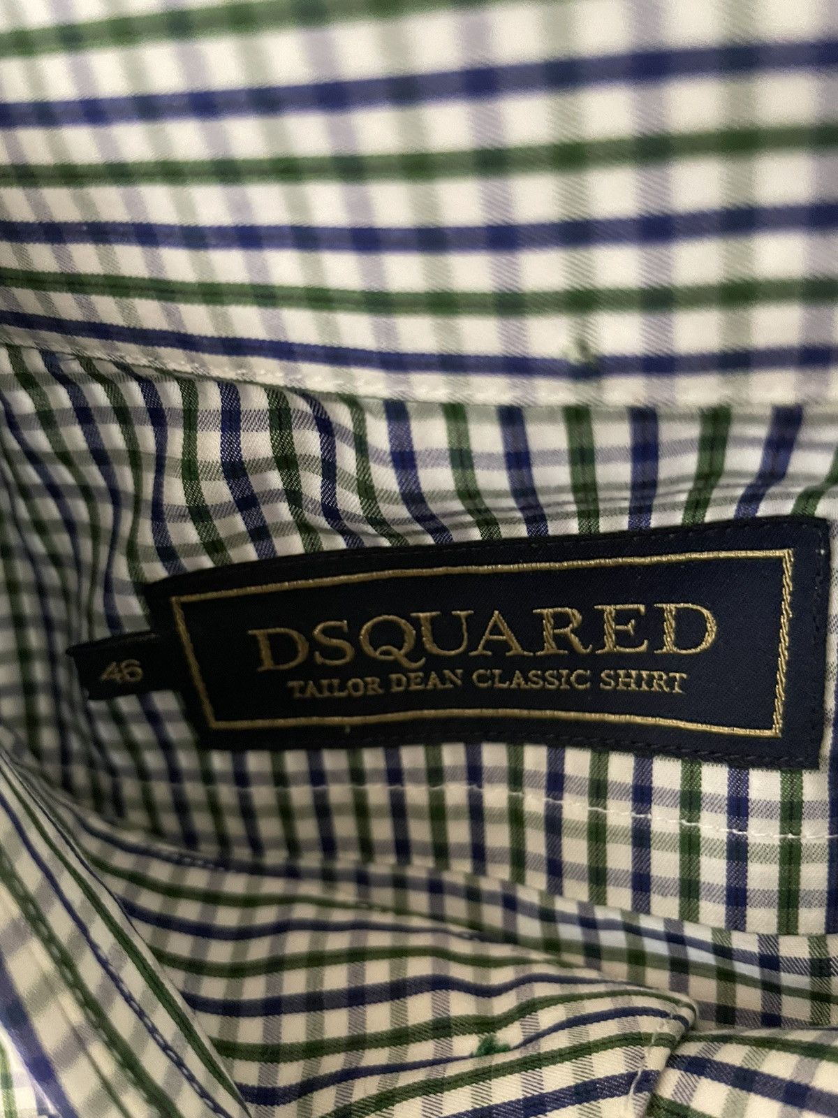 Small Check Print Spread Collar Shirt