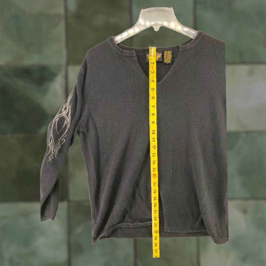 Harley Davidson Harley Davidson Womens Shirt Large Black Tribal Shield Motorcycle Size L / US 10 / IT 46 - 3 Thumbnail