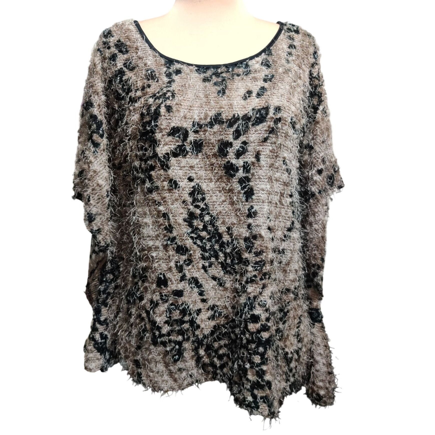 Vintage Vintage Harmony Size L/XL Leopard Eyelash Knit Top Fuzzy Tex Size L / US 10 / IT 46 - 1 Thumbnail