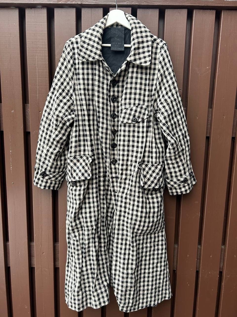 image of John Alexander Skelton Vintage Linen Light Coat in Checkered, Men's (Size Medium)