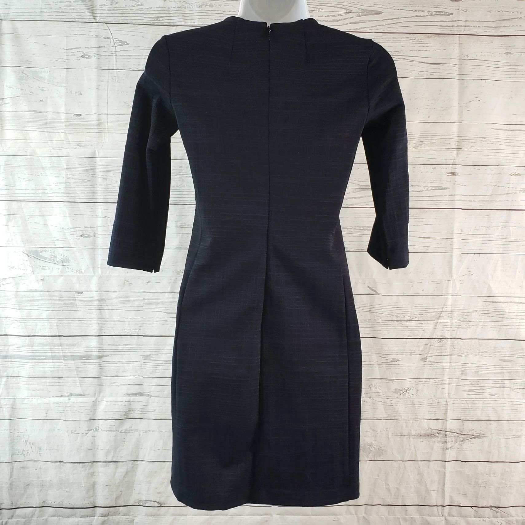 Theory Theory Womens Mini Dress Sz 0 Black 3/4 Sleeve Dress Womens Black Theory Mini 0 Size XS / US 0-2 / IT 36-38 - 4 Thumbnail