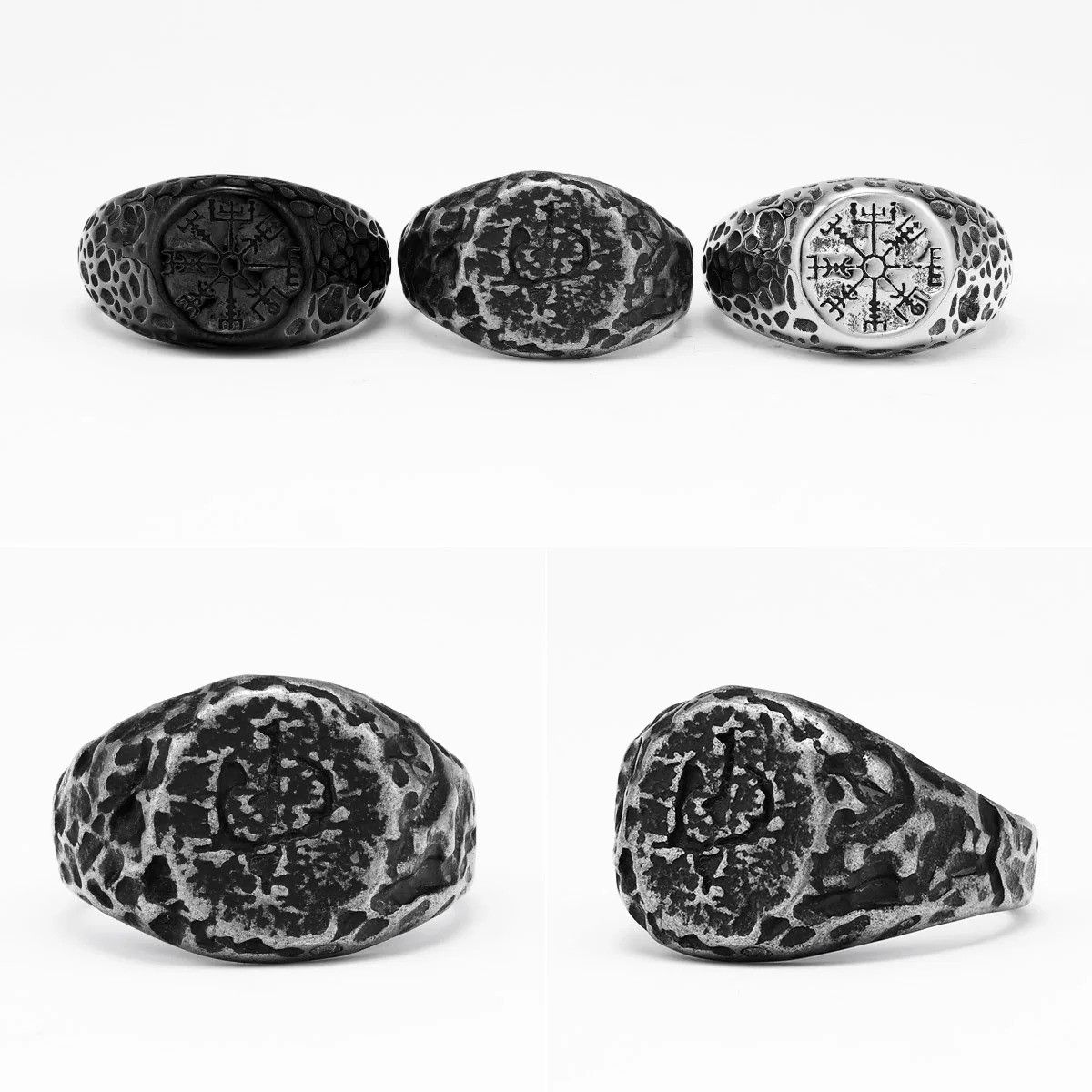 Vintage Vintage Black Damaged Crater Men Ring Size ONE SIZE - 4 Thumbnail