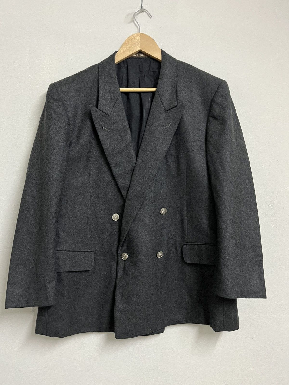 Givenchy 💥Authentic Vintage Givenchy Double Breasted Wool Blazers Size US M / EU 48-50 / 2 - 1 Thumbnail