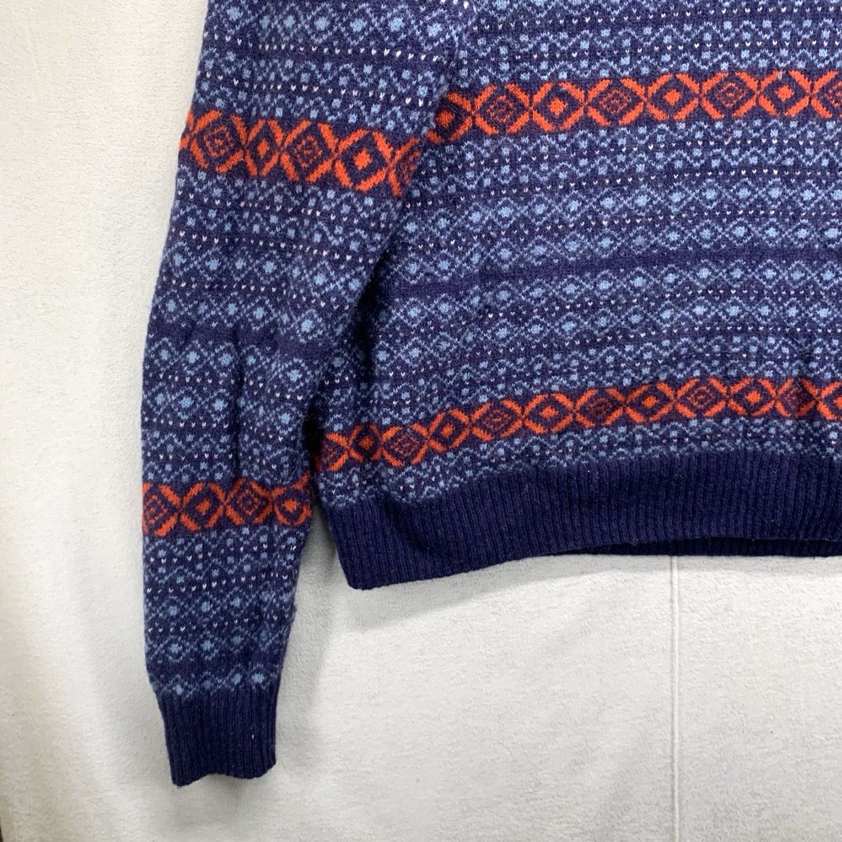 Original Penguin Vintage Men's XL Sweater Wool Nylon Fair Isle Pattern Crew Neck Pullover Fall Winter Retro 80s 90s Size US XL / EU 56 / 4 - 6 Thumbnail