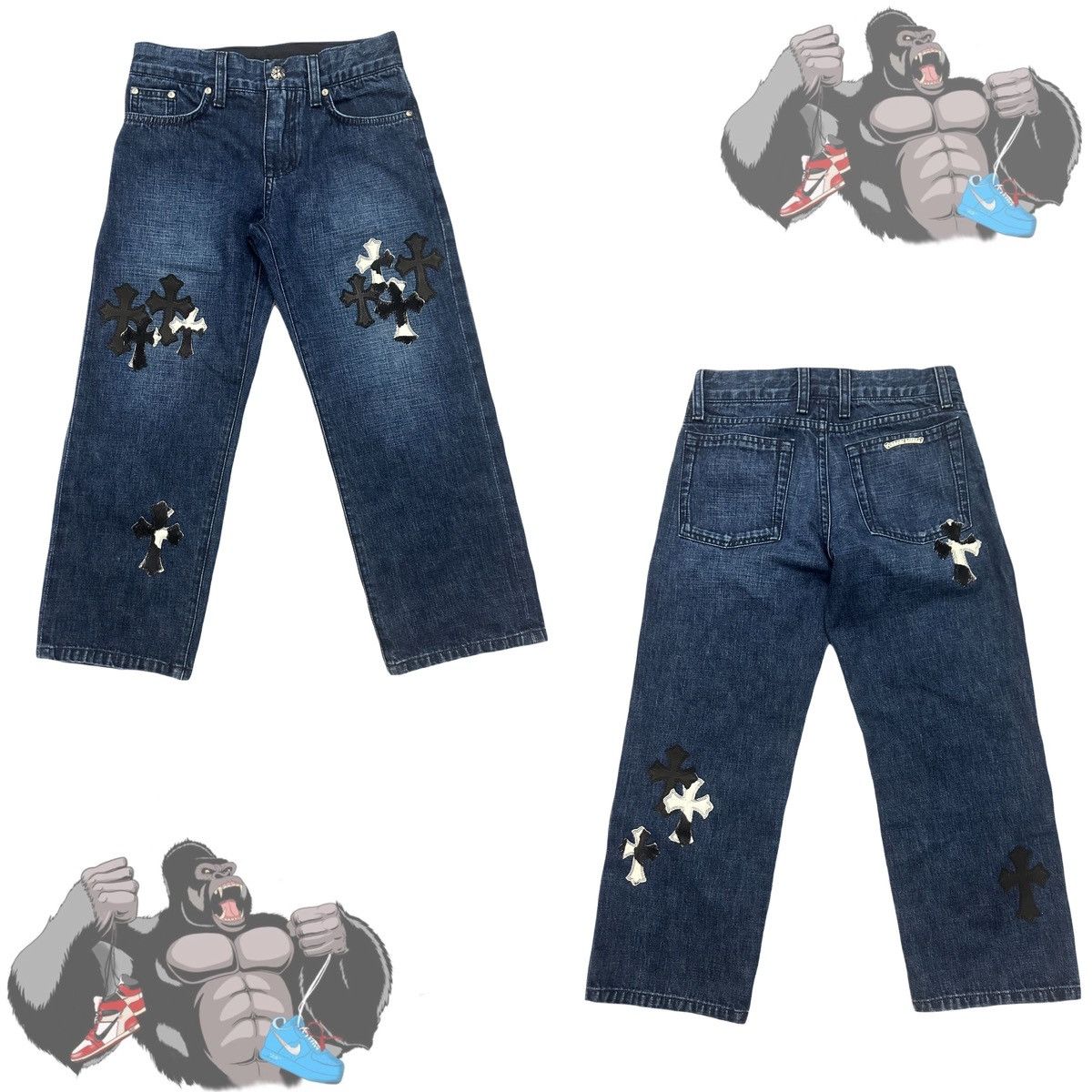 Chrome Hearts Chrome Hearts Child Cross Patch Pants Size US 26 / EU 42 - 1 Thumbnail