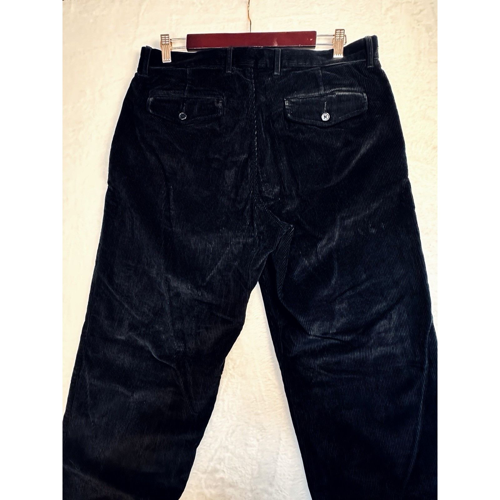 J.Crew J.CREW Classic Corduroy 10-Wale Straight Black Trouser 33x32 Size US 33 - 7 Thumbnail