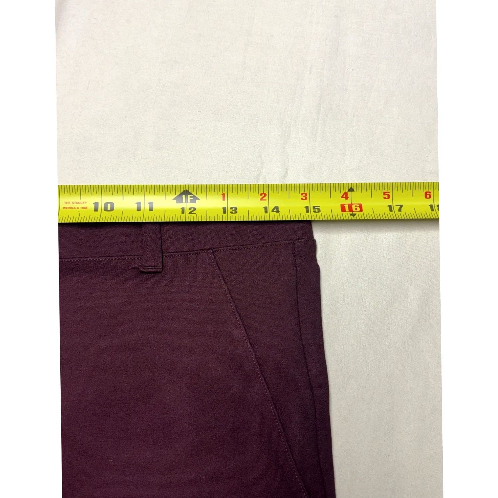 Quince Quince Pants Women M 30X29 Burgundy Petite Ultra-Stretch Ponte Straight Leg NWT Size 32" / US 10 / IT 46 - 7 Thumbnail