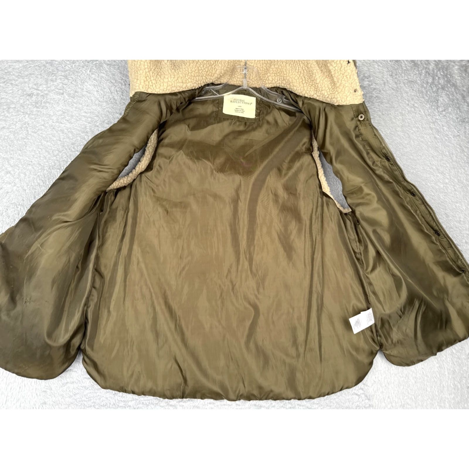 Vintage Natural Reflections Vest Women Large Green Sherpa Lined Quilted Puffer Warm Poly Womens Size L / US 10 / IT 46 - 2 Thumbnail
