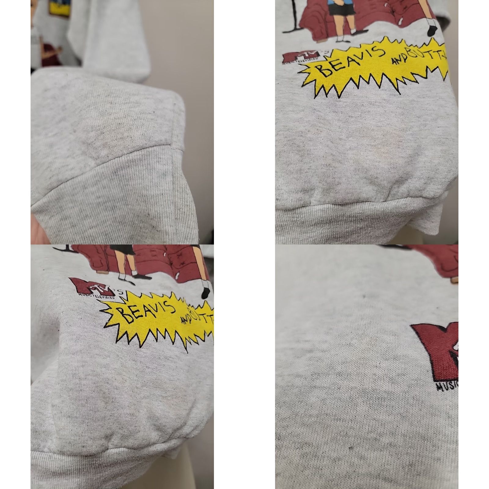 Fruit Of The Loom VINTAGE Beavis And Butthead Sweatshirt Mens XL MTV Cartoon Character Sweatshirt Graphic Tee Gray Cotton Blend Streetwear Mens XL Size US XL / EU 56 / 4 - 8 Thumbnail