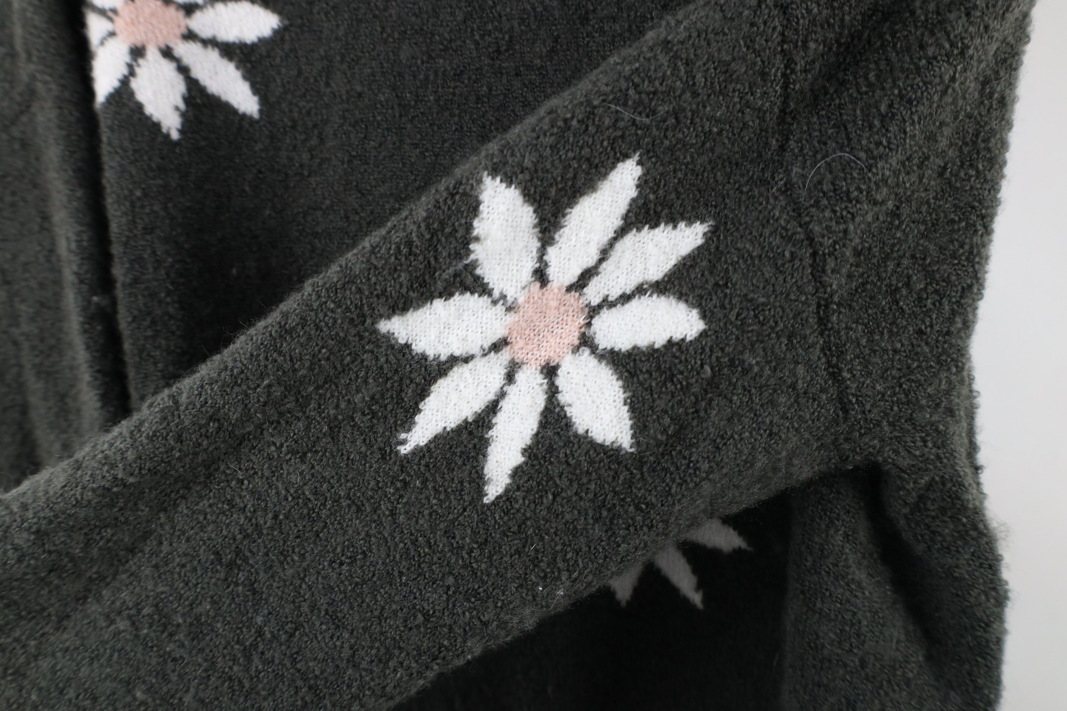 Madewell × Vintage Madewell Flower Intarsia Merino Wool Knit Sweater Green Size S / US 4 / IT 40 - 6 Thumbnail