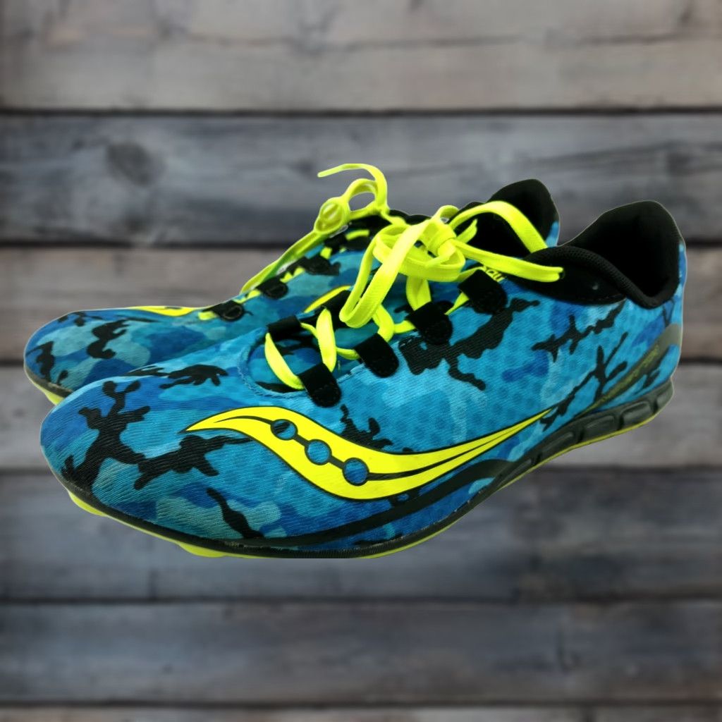 Saucony VINTAGE Saucony Vendetta Running Cleat Men’s Size 9 Blue Camo Pattern Cleats Shoe Size US 9 / EU 42 - 1 Thumbnail