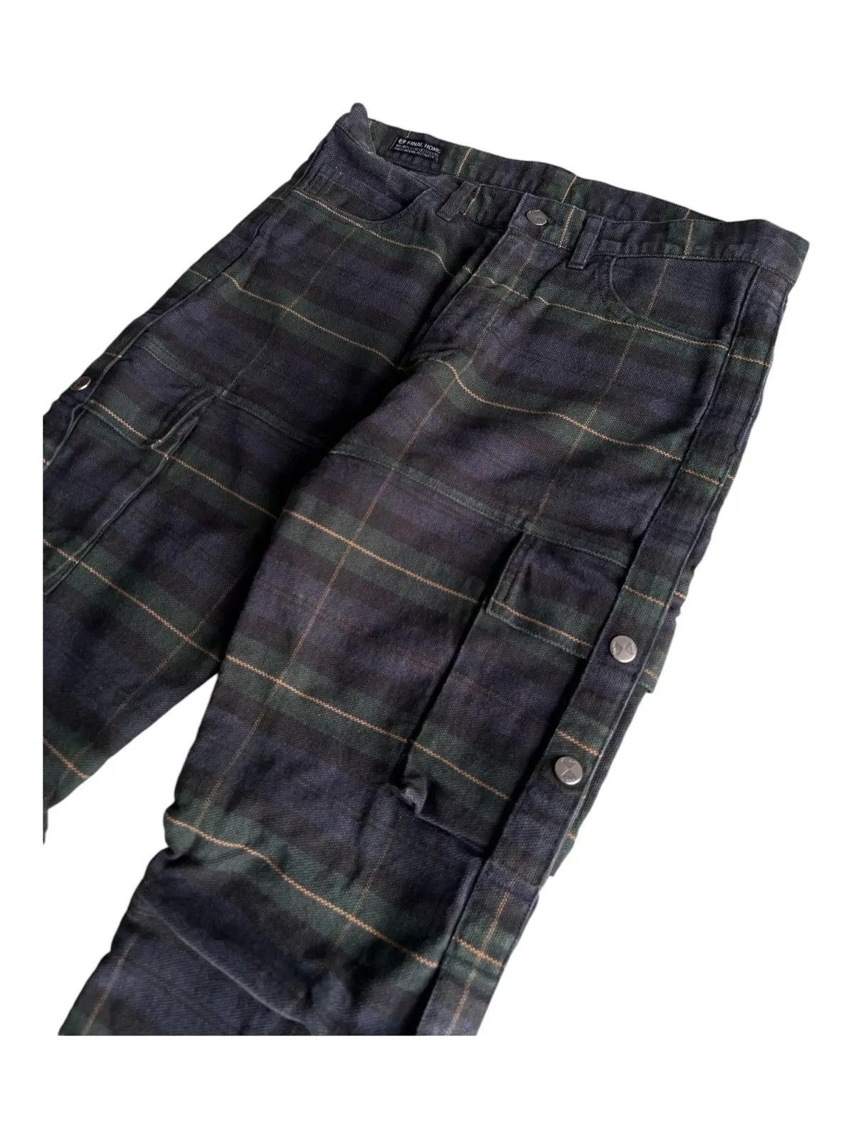 Final Home Tsumura FH Plaid Cargo Survival Pocket Parachute Jeans Pants Size US 30 / EU 46 - 4 Thumbnail