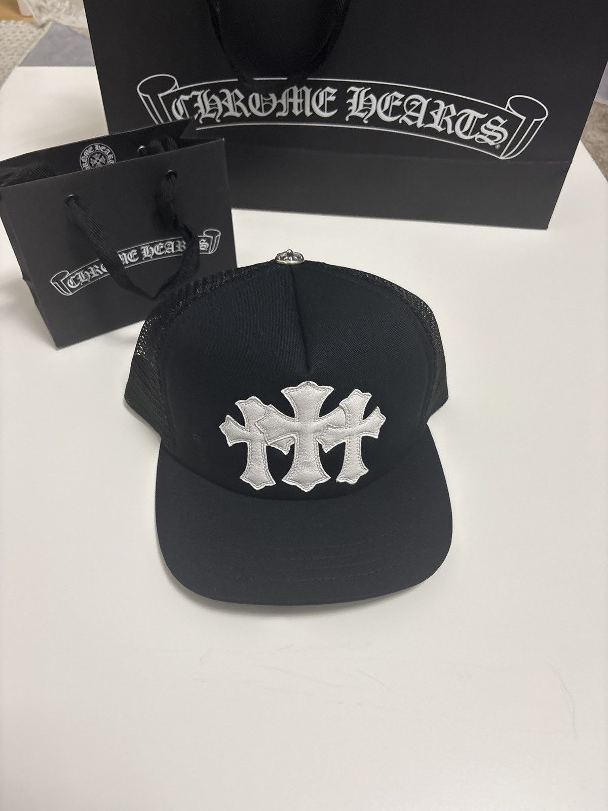 Chrome Hearts Chrome Hearts Triple Cross Patch Trucker Leather Cross Size ONE SIZE - 1 Thumbnail