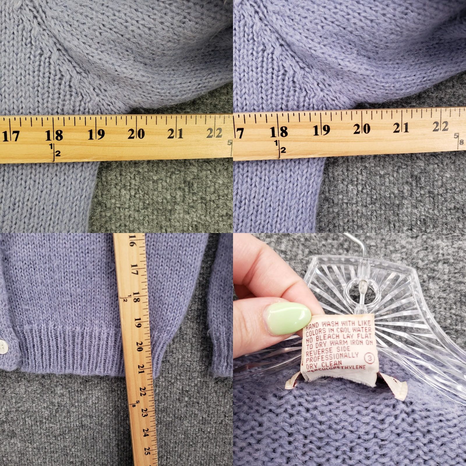 Vintage VINTAGE Skyr Cardigan Womens Small Purple Wool Blend V Neck Button Sweater 80s Size S / US 4 / IT 40 - 8 Thumbnail