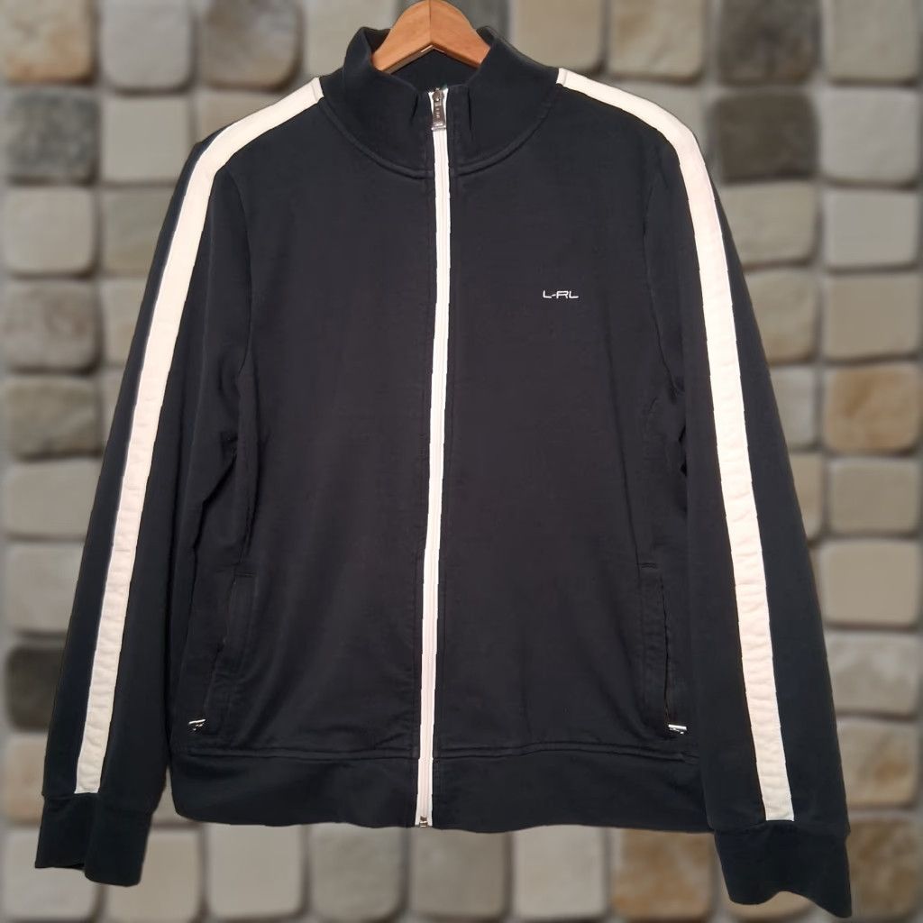 Ralph Lauren Ralph Lauren LRL Active Sweatshirt Jacket Women XL Black White Stripe Athleisure Size XL / US 12-14 / IT 48-50 - 1 Thumbnail