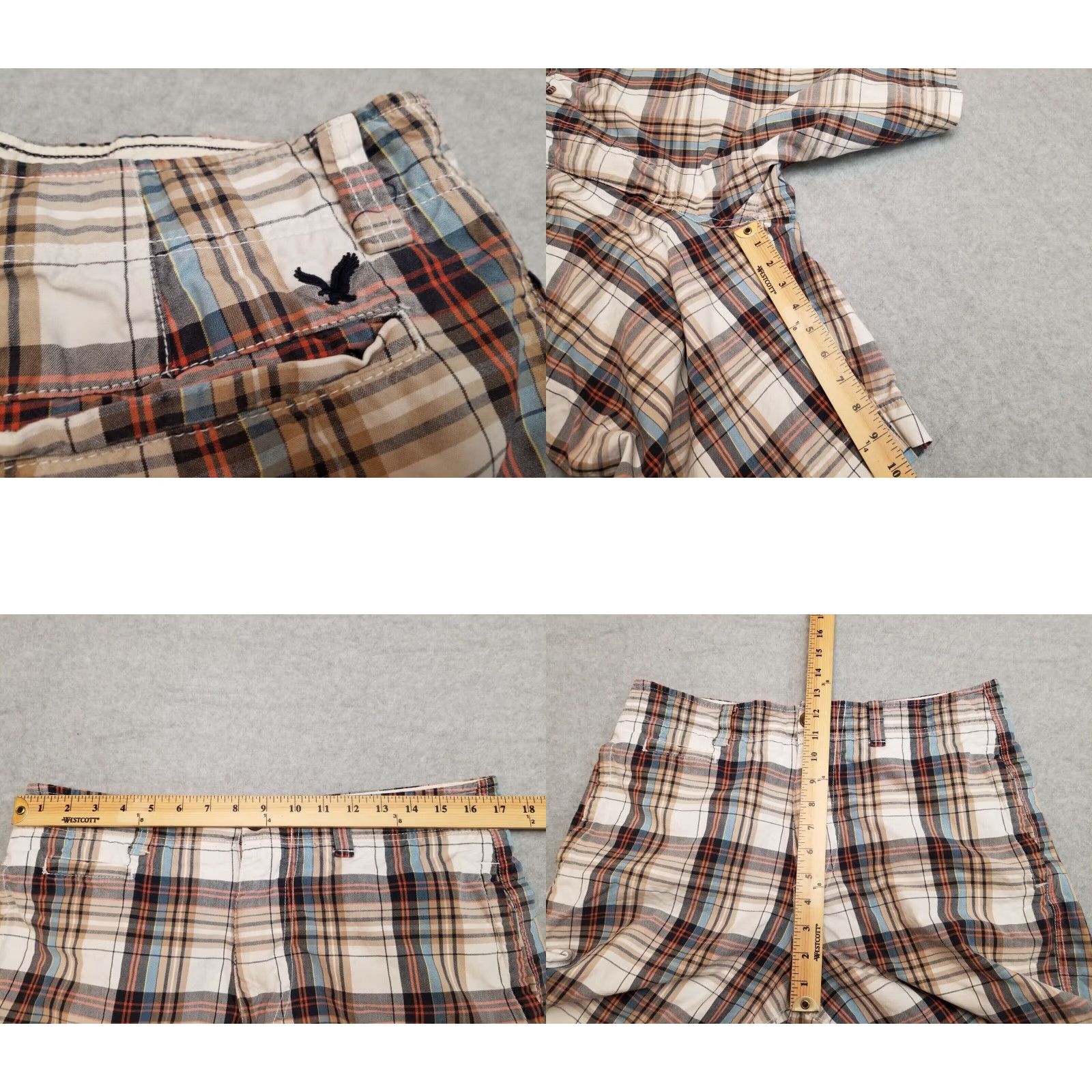 American Eagle Outfitters American Eagle Shorts Men 32 Blue Plaid Bermuda Flat Front Casual Outdoor Mens Size US 32 / EU 48 - 8 Thumbnail