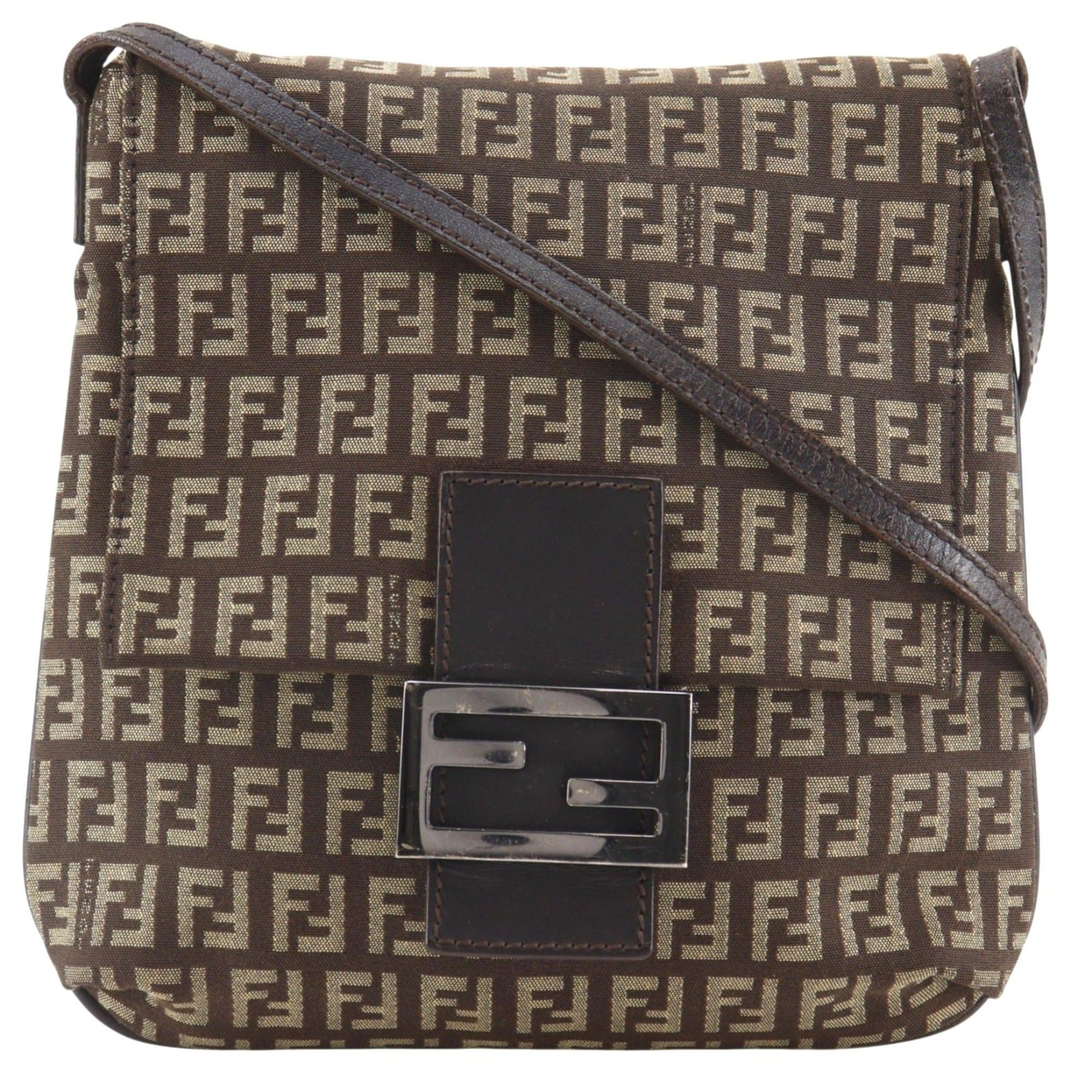 Fendi Fendi Zucchino Shoulder Bag 8BT075 Canvas Brown Women's Size ONE SIZE - 1 Thumbnail