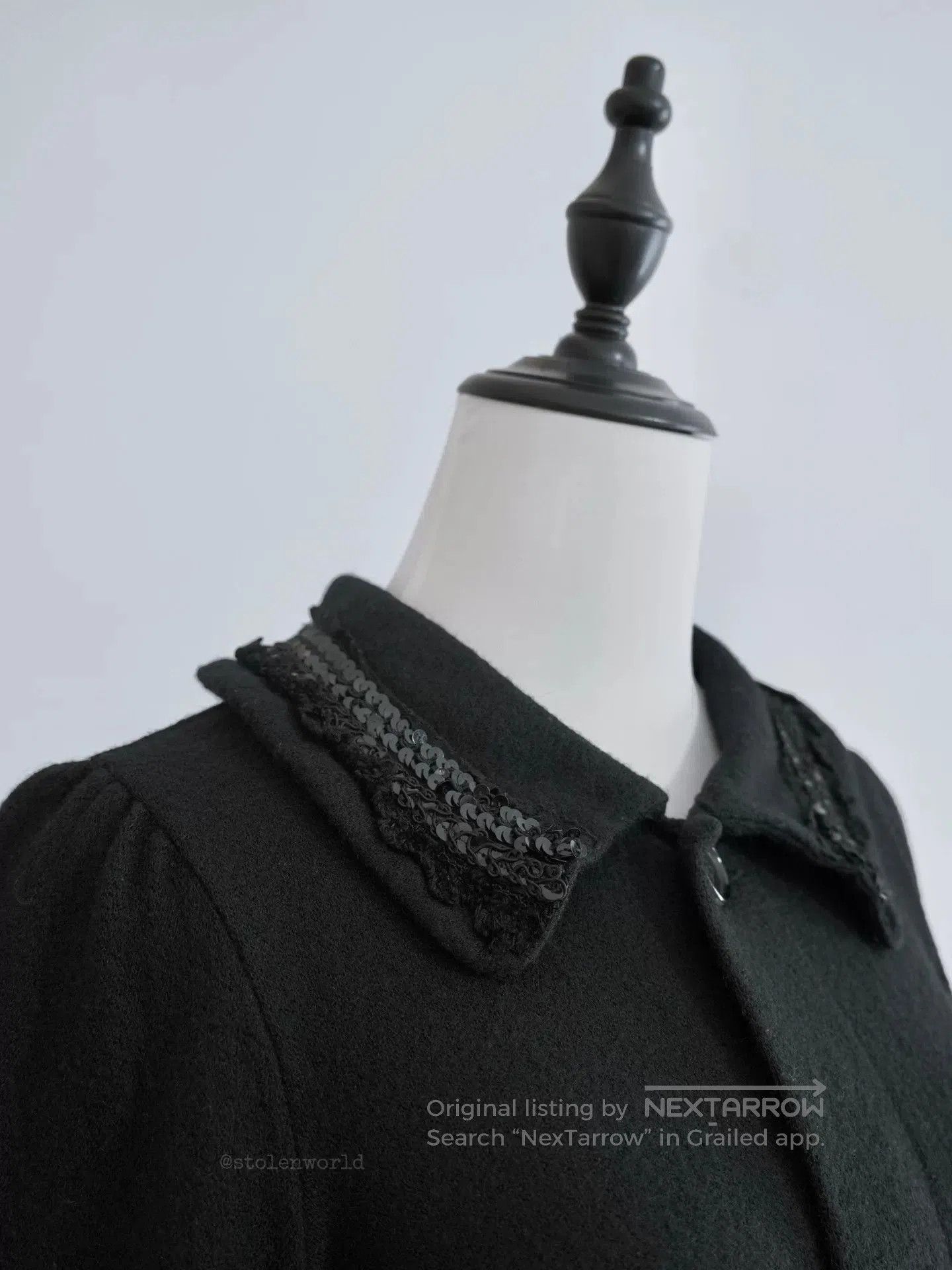 Comme des Garcons Girl Black Wool Jacket with Sequin Detail. Size M / US 6-8 / IT 42-44 - 8 Thumbnail