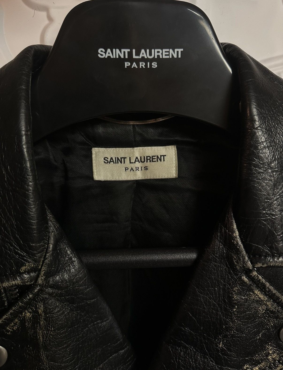 Saint Laurent Paris FW16 Saint Laurent L01 Distressed Biker Jacket Hedi Slimane Size US XS / EU 42 / 0 - 3 Thumbnail