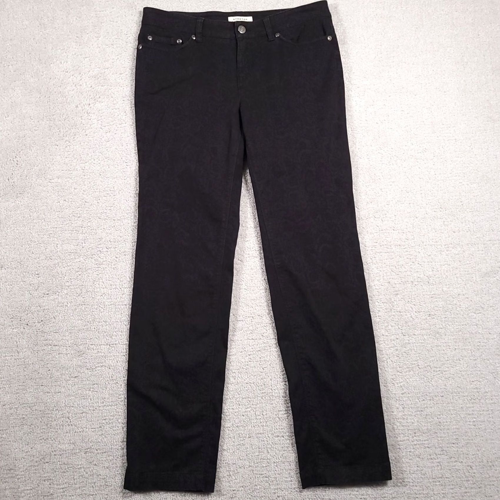 Jones New York Jones New York Sport Ankle Pants Women’s 4P Petite Black Snake Print Pockets Size 27" / US 4 / IT 40 - 2 Thumbnail
