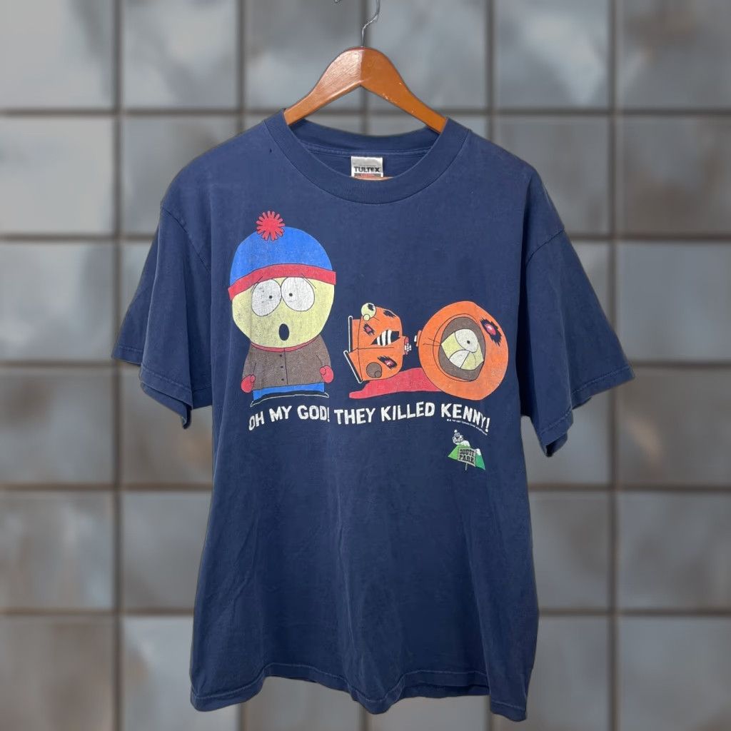 Vintage VINTAGE South Park They Killed Kenny T Shirt XL 1997 Blue Cotton Polyester Crew Neck Short Sleeve Mens Graphic Print 90s Skull Vintage 1990s Size US XL / EU 56 / 4 - 1 Thumbnail