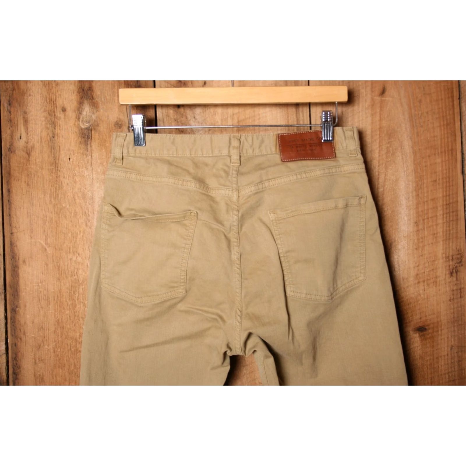 Denime BEST MADE CO. Khaki Stretch Denim Jeans Straight Jeans | 30x31 | Men | Blue | Slim Fit | Zip Closure Size US 30 / EU 46 - 4 Thumbnail