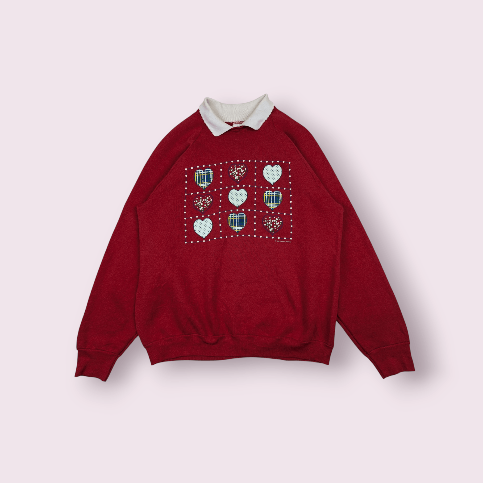Fruit Of The Loom × Vintage Vintage 1990 LOVE Image Custom Jumper Sweatshirt Size L / US 10 / IT 46 - 1 Thumbnail