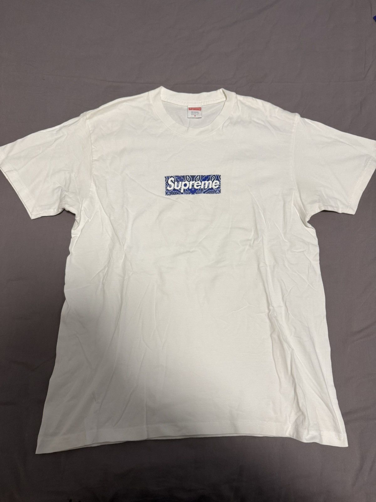 Supreme Supreme white paisley bandana box logo Tee T-shirt Size US M / EU 48-50 / 2 - 1 Thumbnail