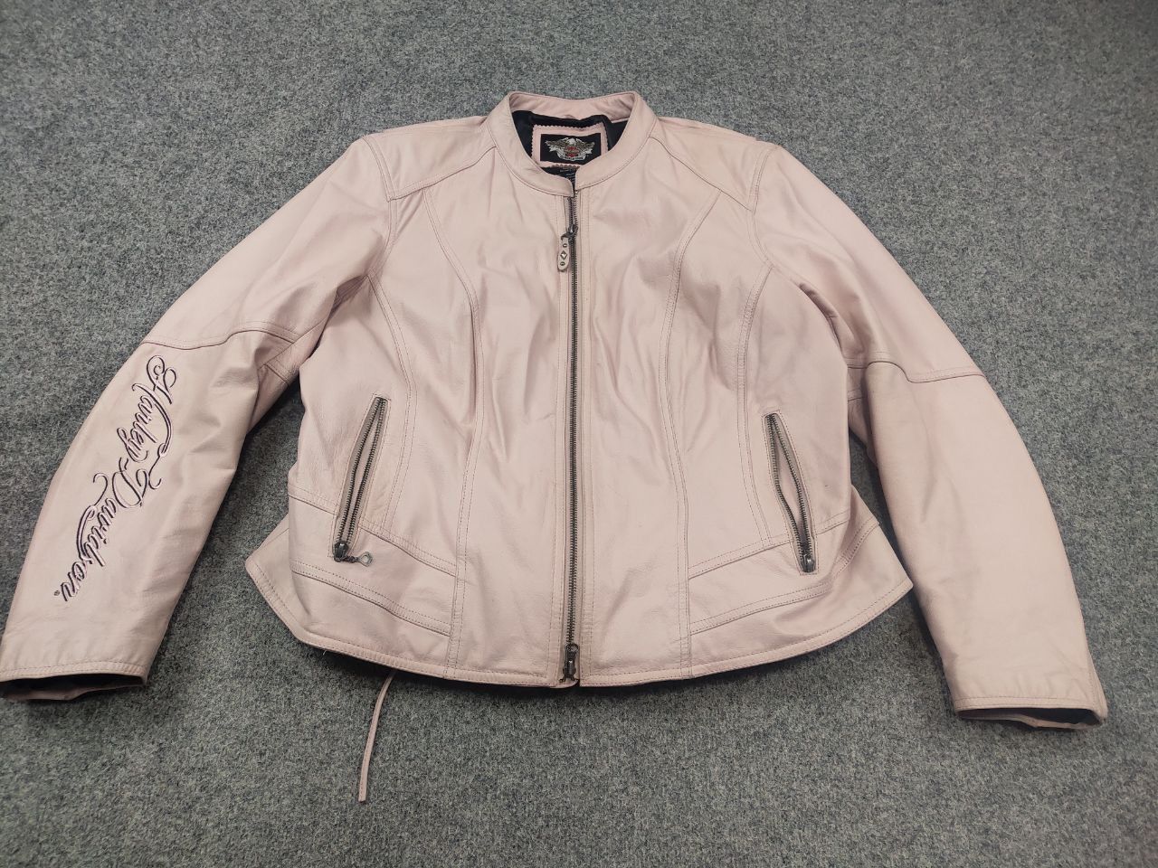 Harley Davidson Harley Davidson Leather Zip Jacket Pink Wings Vintage Y2K Size XXL / US 16-18 / IT 52-54 - 3 Thumbnail