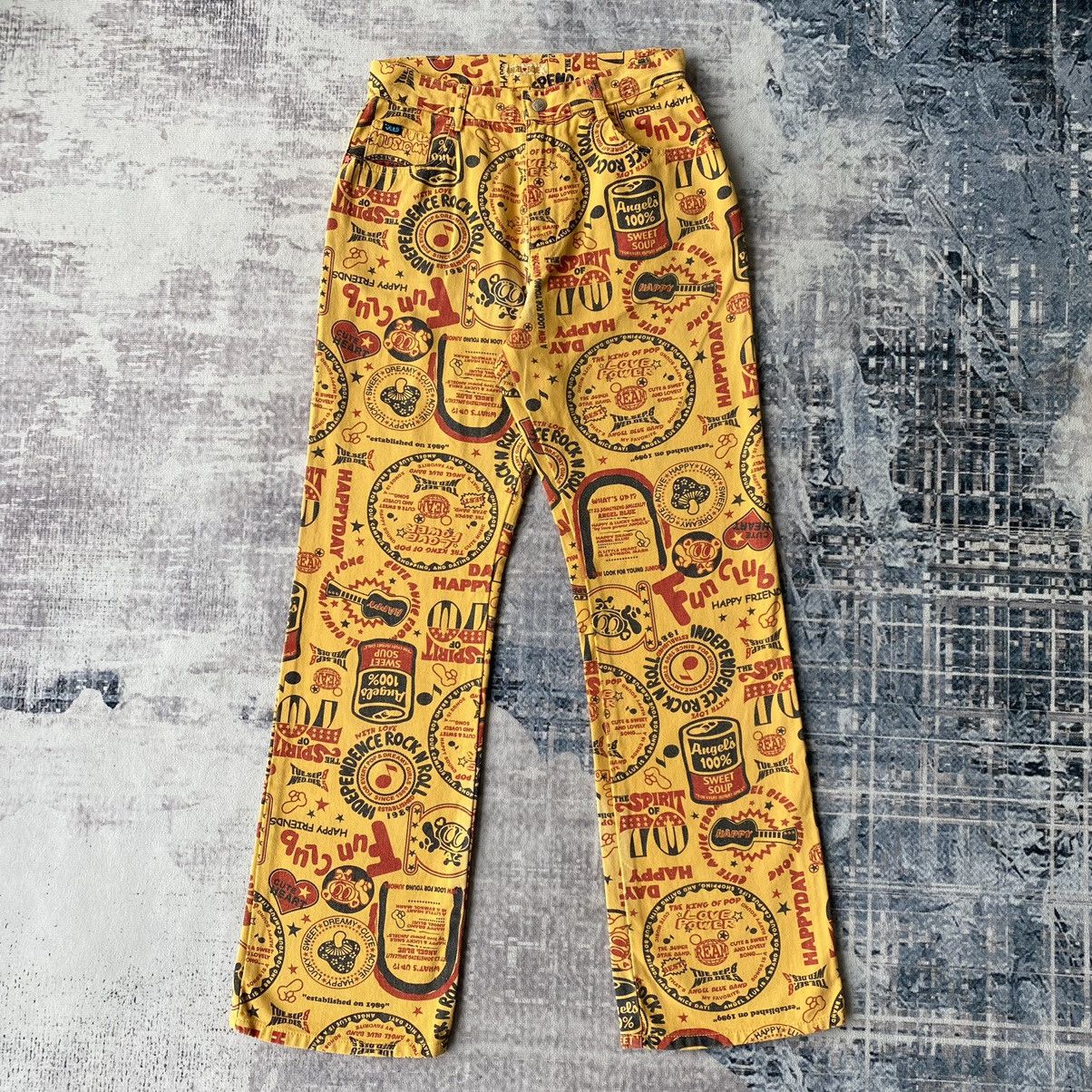 Angel Blue × Japanese Brand 2000s Angel Blue Fullprinted Denim Pants Size US 26 / EU 42 - 1 Thumbnail