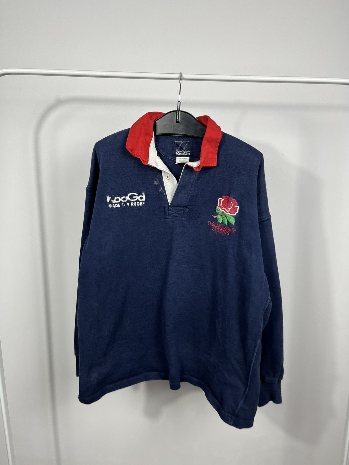Other Vintage KooGa England South Students Rugby Shirt #6 Cotton Size US L / EU 52-54 / 3 - 2 Thumbnail