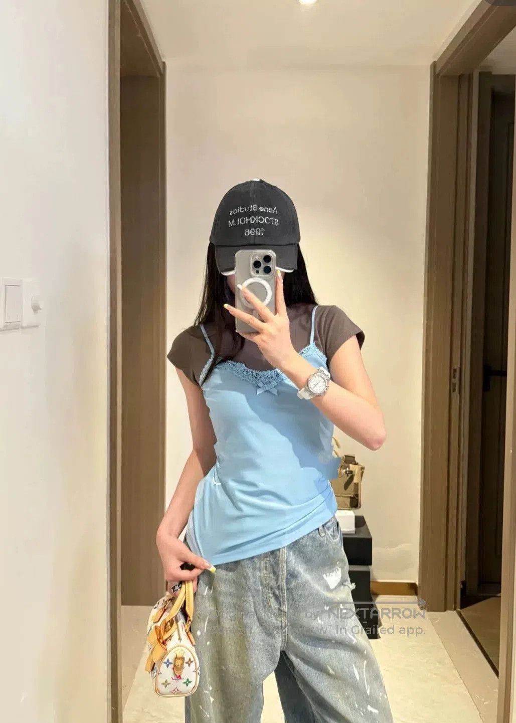 Acne Studios Acne Studios Bow Lace Short Sleeve Top. Size XS / US 0-2 / IT 36-38 - 1 Thumbnail