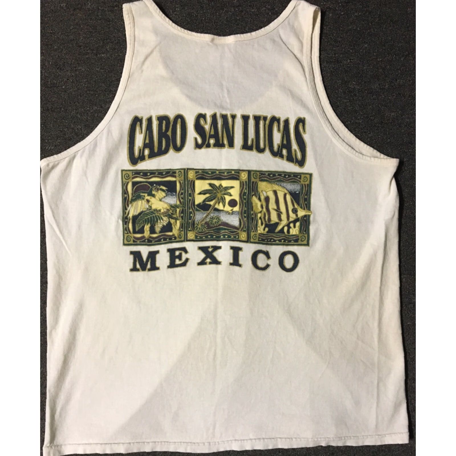 Vintage VINTAGE Cabo San Lucas Mexico 90s Tank Top Shirt XL White Beach Tropical Grunge 80s Size US XL / EU 56 / 4 - 2 Thumbnail