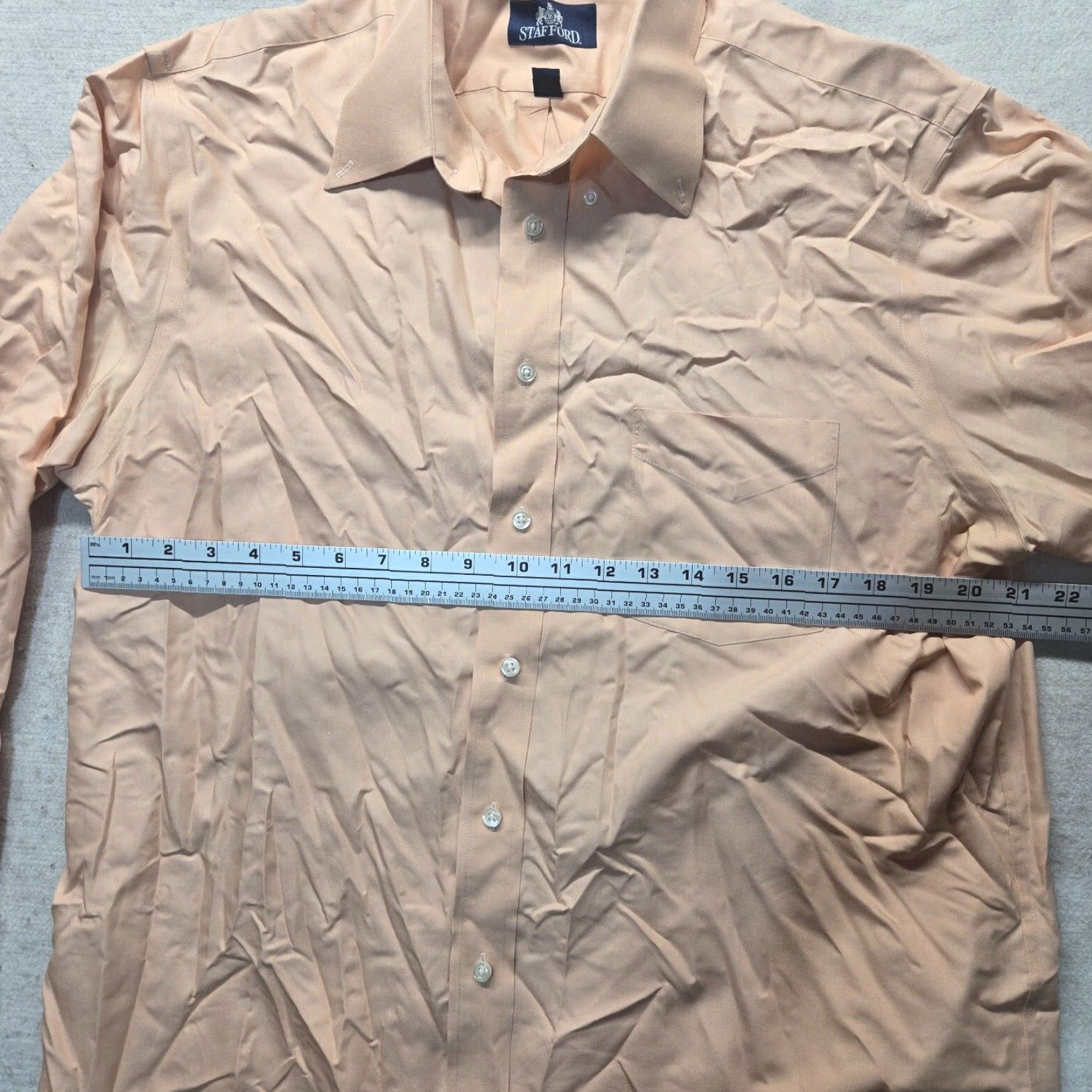 Stafford Stafford Shirt Button-Up Long Sleeve Adult Men's Size 16.5 Pink 34-35 Cotton Polyester Vintage No Size US L / EU 52-54 / 3 - 4 Thumbnail