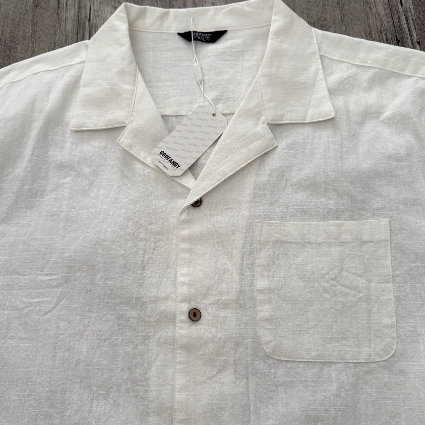 Vintage Coofandy Shirt Mens XXL Beige Short Sleeve Hawaiian Club Button-Up NEW Size US XXL / EU 58 / 5 - 7 Thumbnail